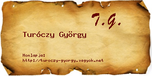 Turóczy György névjegykártya